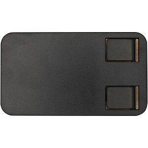 Alfirk recycled plastic foldeable desk phone stand with bamboo details, solid black