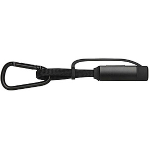 Algieba 65W 3-in-1 recycled aluminium charging cable with carabiner