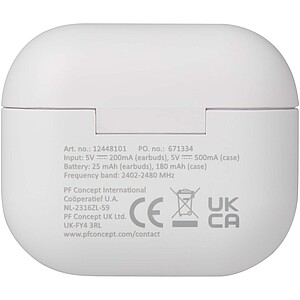 Altais recycled plastic True Wireless Bluetooth® headset, white