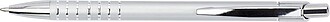 Aluminium ballpen with blue ink. Silver