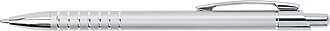 Aluminium ballpen with blue ink. Silver