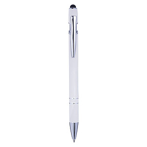 Aluminium ballpen with rubber coating and rubber tip for capacitive screens.