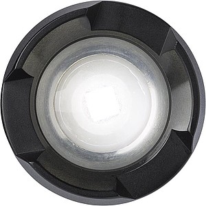 Aluminium COB flash light with focus function. Batteries included.