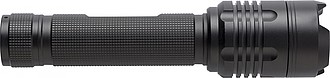 Aluminium COB flash light with focus function. Batteries included.
