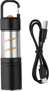 Aluminium COB flashlight Vela, black
