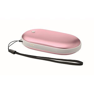 Aluminium electric hand warmer, baby pink