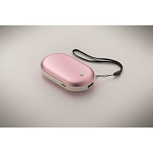 Aluminium electric hand warmer, baby pink