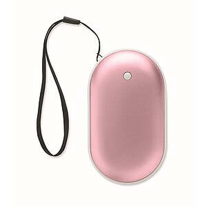 Aluminium electric hand warmer, baby pink