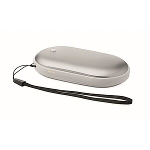 Aluminium electric hand warmer, matt silver
