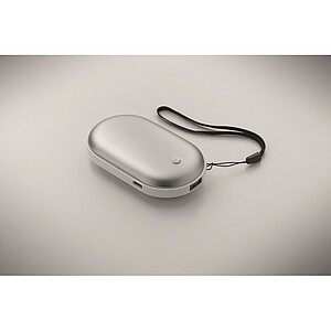 Aluminium electric hand warmer, matt silver