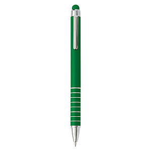 Aluminium lacquered ballpen with a rubber tip