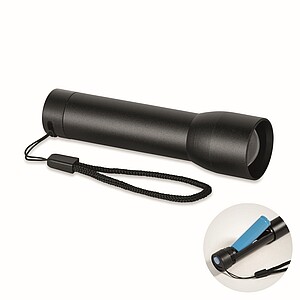 Aluminium rechargeable torch, black