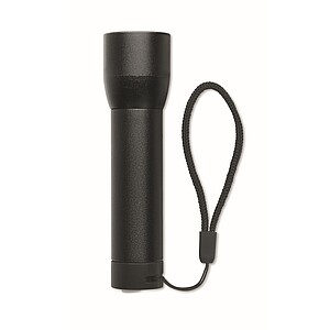Aluminium rechargeable torch, black