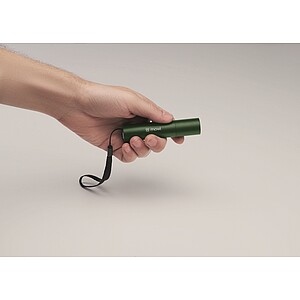 Aluminium rechargeable torch, dark green