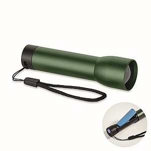 Aluminium rechargeable torch, dark green