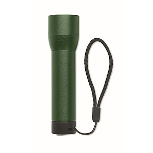 Aluminium rechargeable torch, dark green