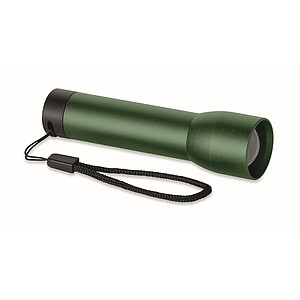 Aluminium rechargeable torch, dark green