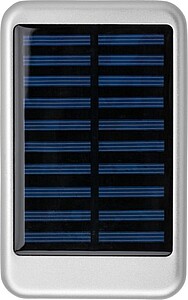 Aluminium solar power bank Tycho, silver