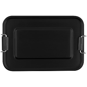 Aluminum lunch box with closure