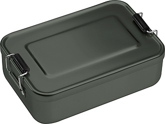 Aluminum lunch box with closure