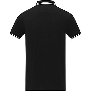 Amarago short sleeve mens tipping polo, black, L