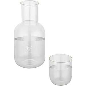 Amelie glass carafe and cup set, transparent