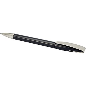 Ana recycled plastic ballpoint pen (blue ink), solid black