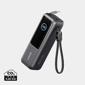 Anker Power Bank 25.000 mah 165W, Built-in retractable cable, grey