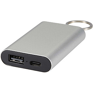 Arcturus 2000 mAh recycled aluminium power bank with keychain