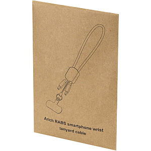 Arich RCS recycled wrist lanyard with built-in 20W Type-C charging cable