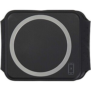 Armus 3-in-1 15W recycled plastic foldable wireless charger, black