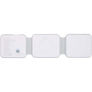 Armus 3-in-1 15W recycled plastic foldable wireless charger, white