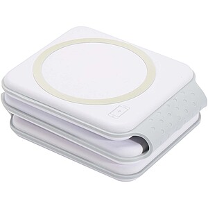 Armus 3-in-1 15W recycled plastic foldable wireless charger, white