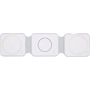 Armus 3-in-1 15W recycled plastic foldable wireless charger, white