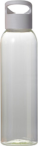 AS water bottle (650 ml) with transparent coloured body and solid coloured screw cap to match.