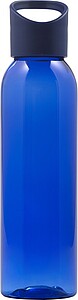 AS water bottle (650 ml) with transparent coloured body and solid coloured screw cap to match.