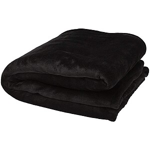 Ashen GRS recycled sherpa blanket, solid black