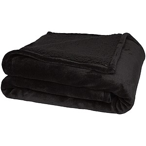 Ashen GRS recycled sherpa blanket, solid black
