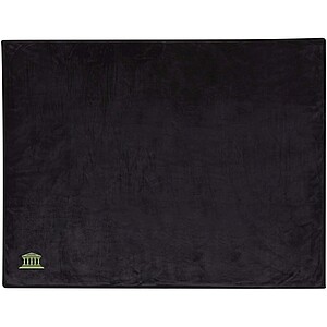 Ashen GRS recycled sherpa blanket, solid black