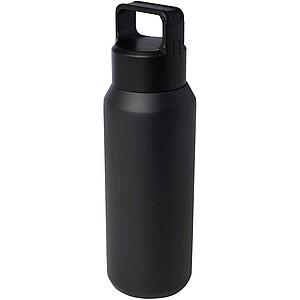 Astra 600 ml RCS recycled stainless steel copper vacuum insulated water bottle (carbonated safe), solid black
