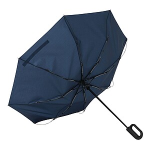 Automatic open/close windproof pocket umbrella, navy blue