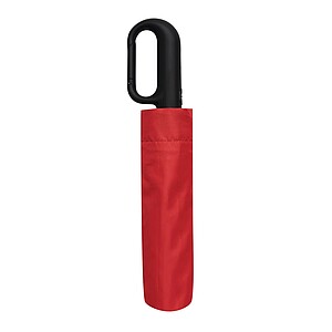 Automatic open/close windproof pocket umbrella, red