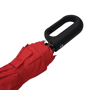 Automatic open/close windproof pocket umbrella, red