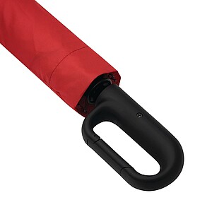 Automatic open/close windproof pocket umbrella, red