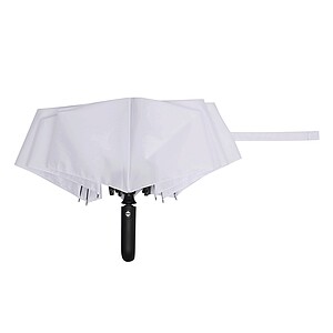 Automatic open/close windproof pocket umbrella, white
