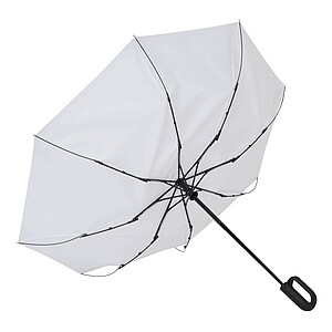Automatic open/close windproof pocket umbrella, white