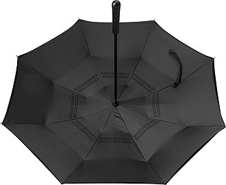 Automatic, reversible, twin-layer umbrella