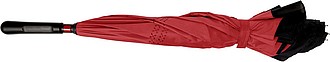 Automatic, reversible, twin-layer umbrella