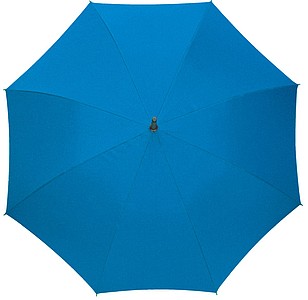 Automatic stick umbrella with polyester - pongee canopy and pouch,colour azure blue