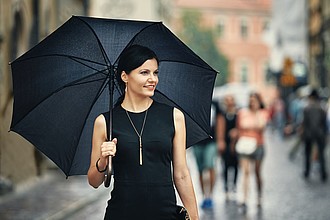 Automatic umbrella, plastic handle, black